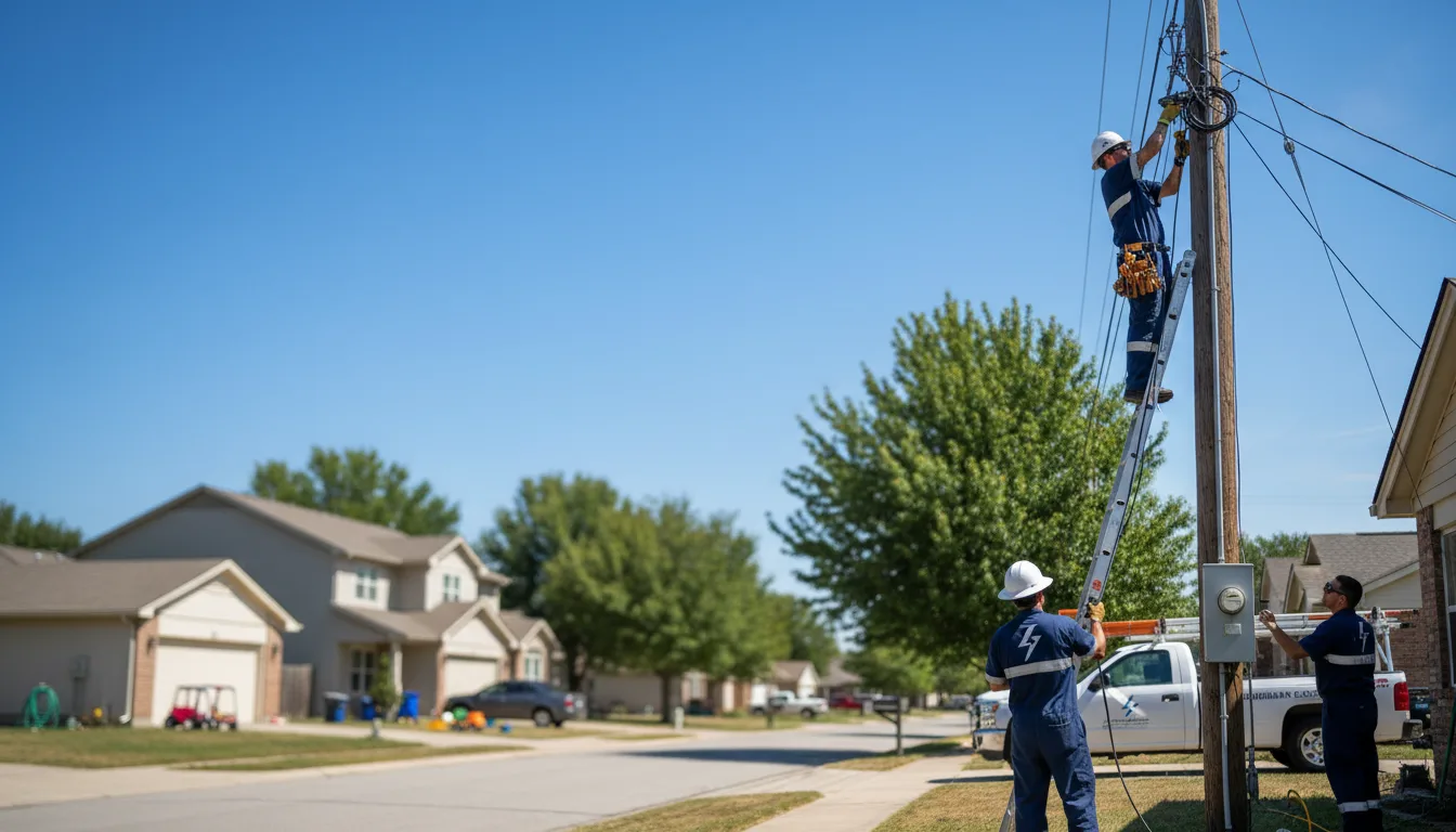 Residential electrician providing installation services in Lopeno, TX